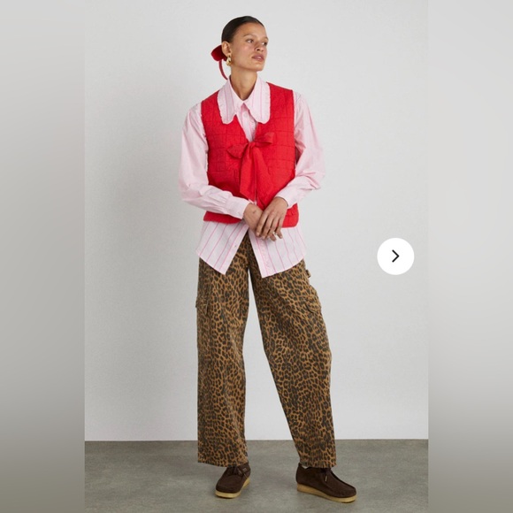 NWT DION JEAN - LEOPARD CARGO Damson Madder SIZE US10 (UK14) - Picture 1 of 6